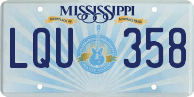MS license plate LQU358
