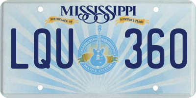 MS license plate LQU360