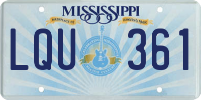 MS license plate LQU361