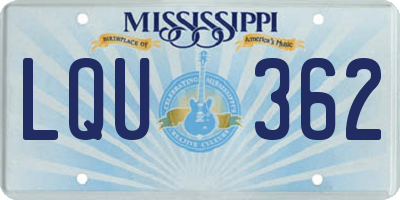 MS license plate LQU362