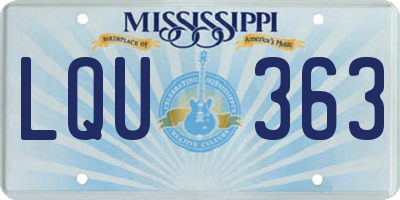 MS license plate LQU363