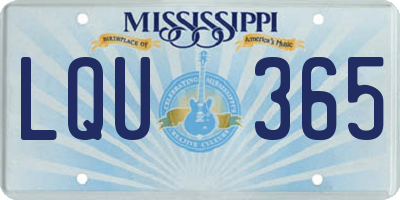 MS license plate LQU365
