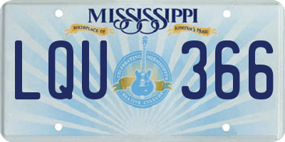 MS license plate LQU366