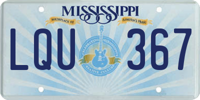 MS license plate LQU367