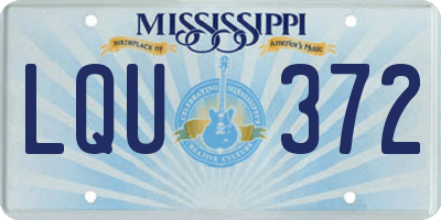 MS license plate LQU372