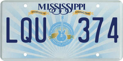 MS license plate LQU374