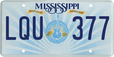 MS license plate LQU377