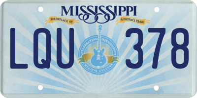 MS license plate LQU378
