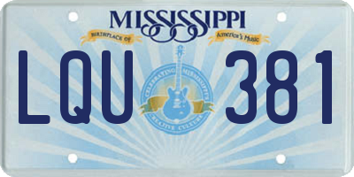 MS license plate LQU381