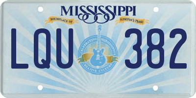 MS license plate LQU382