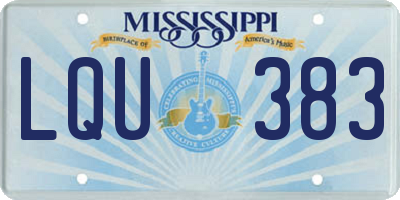 MS license plate LQU383