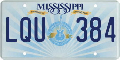 MS license plate LQU384