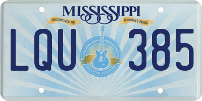 MS license plate LQU385