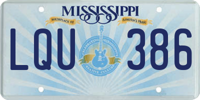 MS license plate LQU386