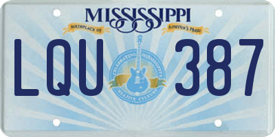 MS license plate LQU387