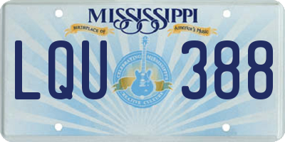 MS license plate LQU388
