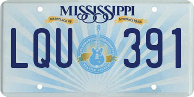 MS license plate LQU391