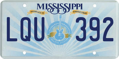 MS license plate LQU392