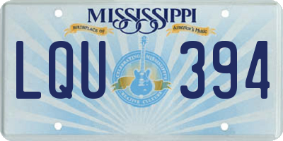MS license plate LQU394
