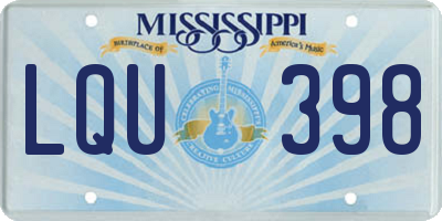MS license plate LQU398
