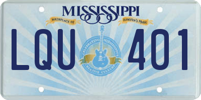 MS license plate LQU401