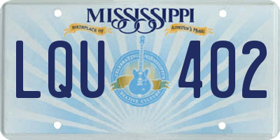 MS license plate LQU402