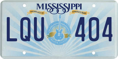 MS license plate LQU404