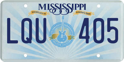 MS license plate LQU405