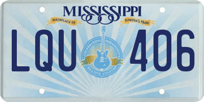 MS license plate LQU406