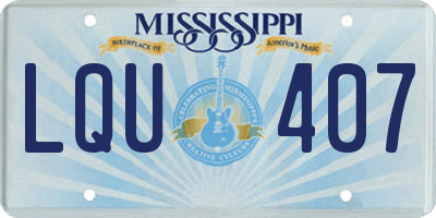 MS license plate LQU407