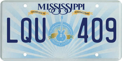 MS license plate LQU409