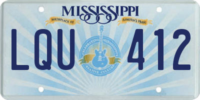 MS license plate LQU412