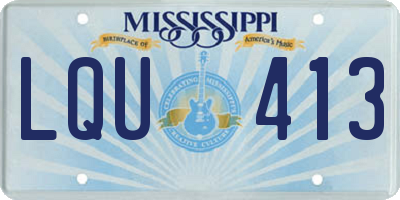 MS license plate LQU413