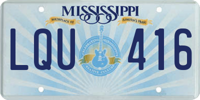 MS license plate LQU416