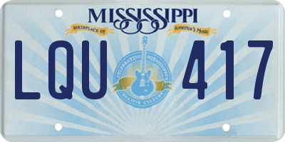 MS license plate LQU417