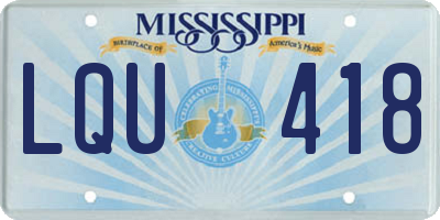 MS license plate LQU418