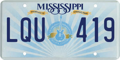 MS license plate LQU419