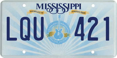 MS license plate LQU421