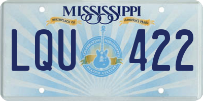 MS license plate LQU422