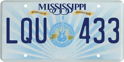 MS license plate LQU433