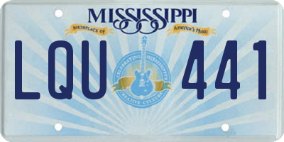 MS license plate LQU441