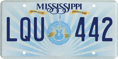 MS license plate LQU442