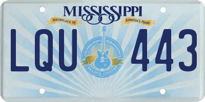 MS license plate LQU443