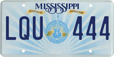 MS license plate LQU444