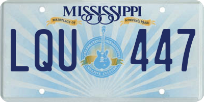 MS license plate LQU447