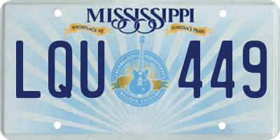 MS license plate LQU449