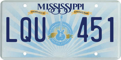 MS license plate LQU451