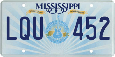 MS license plate LQU452
