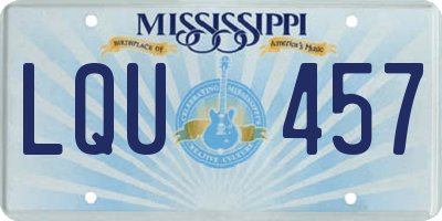MS license plate LQU457