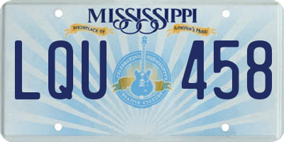 MS license plate LQU458